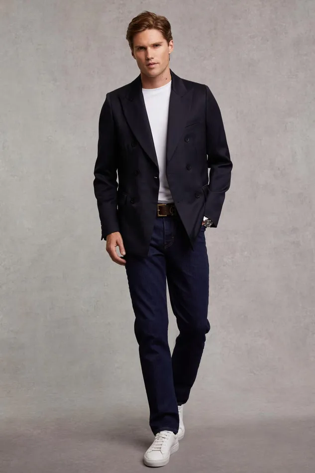 Holland Cooper Blazers Men The Double Breasted Blazer Navy Barathea Holland Cooper Blazers Men The Double Breasted Blazer Navy Barathea