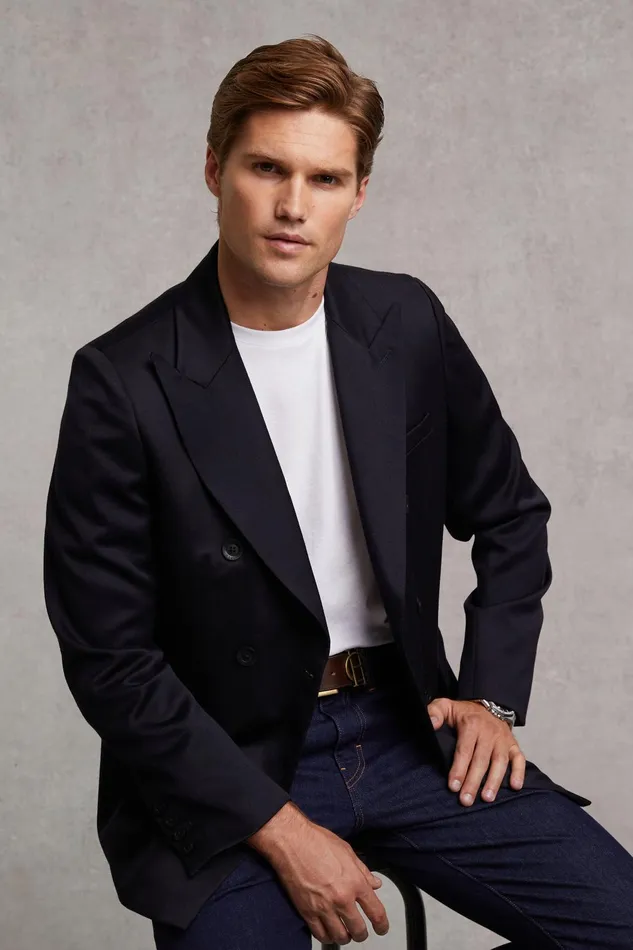 Holland Cooper Blazers Men The Double Breasted Blazer Navy Barathea Holland Cooper Blazers Men The Double Breasted Blazer Navy Barathea