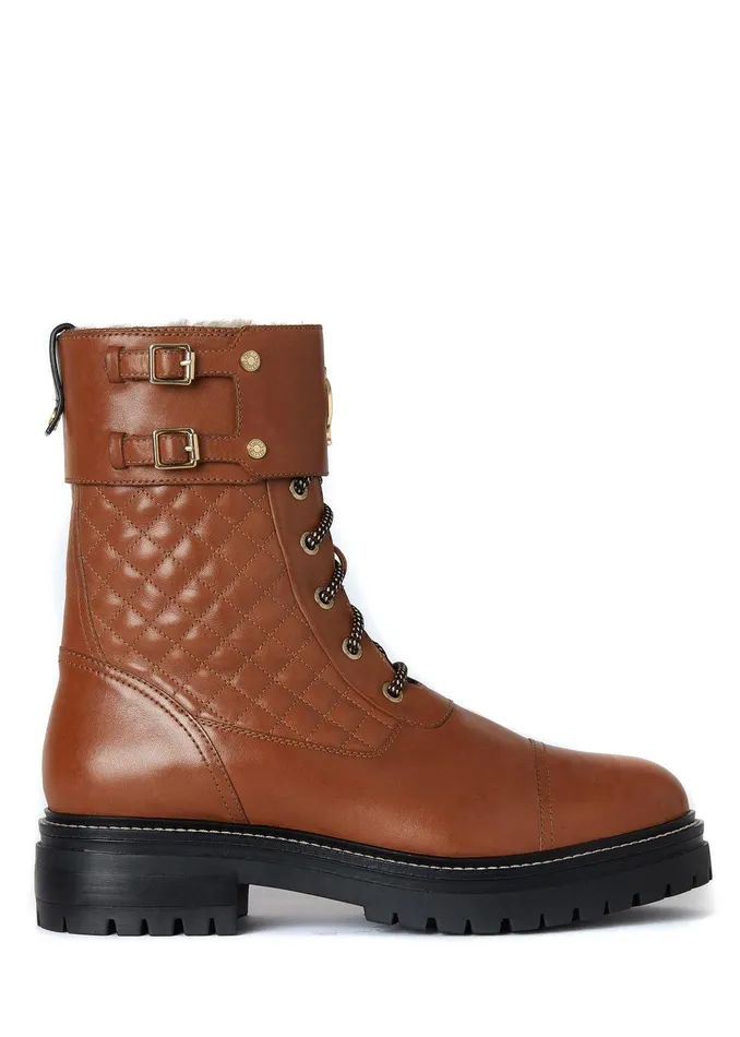 Holland Cooper Boots Women Camden Biker Boot Tan