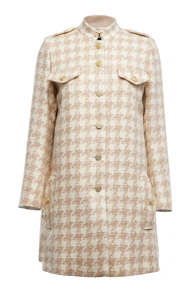 Holland Cooper Capes Women Highbury Cape Coat Camel Houndstooth