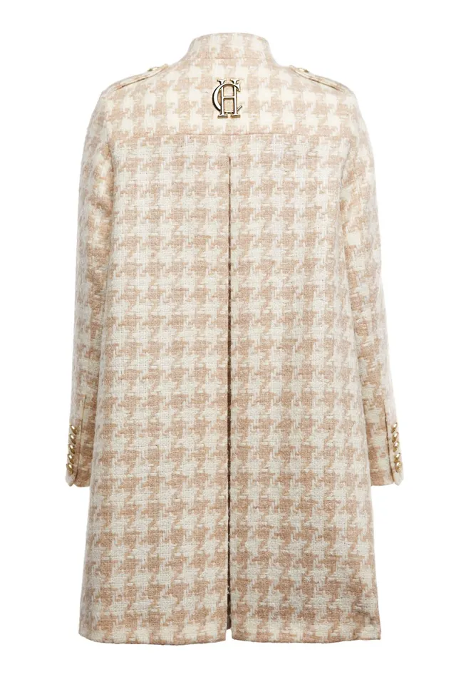 Holland Cooper Capes Women Highbury Cape Coat Camel Houndstooth