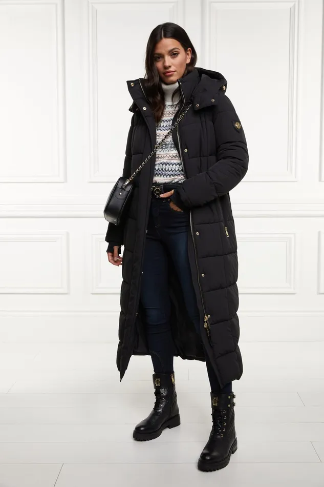 Holland Cooper Coats Women Carrington Longline Coat Black Holland Cooper Coats Women Carrington Longline Coat Black