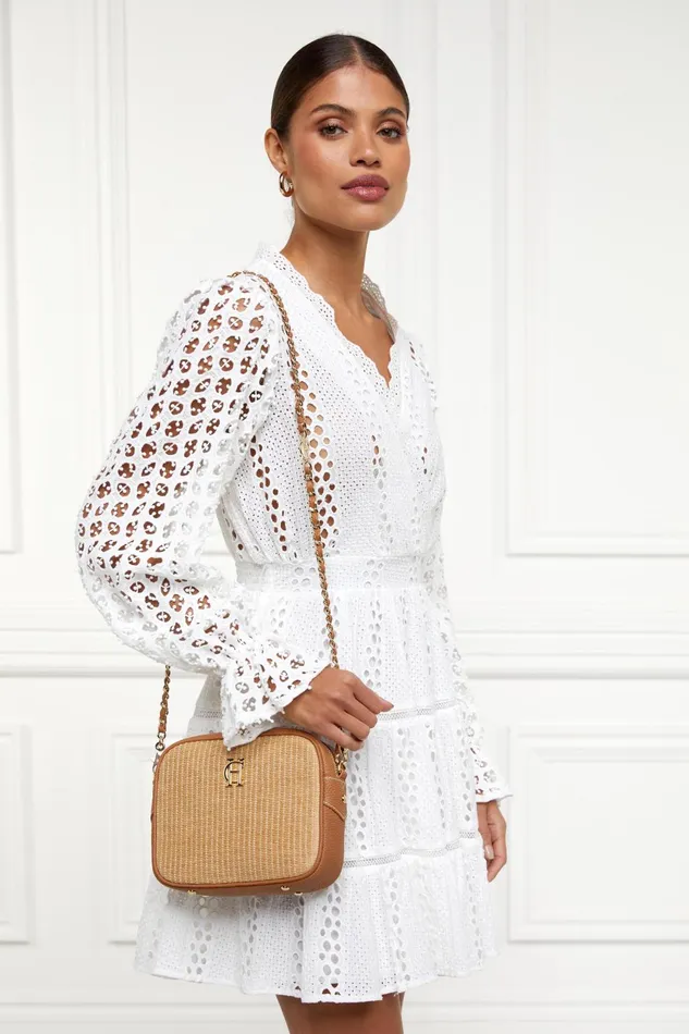 Holland Cooper Crossbody Bags Women Soho Camera Bag Tan Raffia Holland Cooper Crossbody Bags Women Soho Camera Bag Tan Raffia