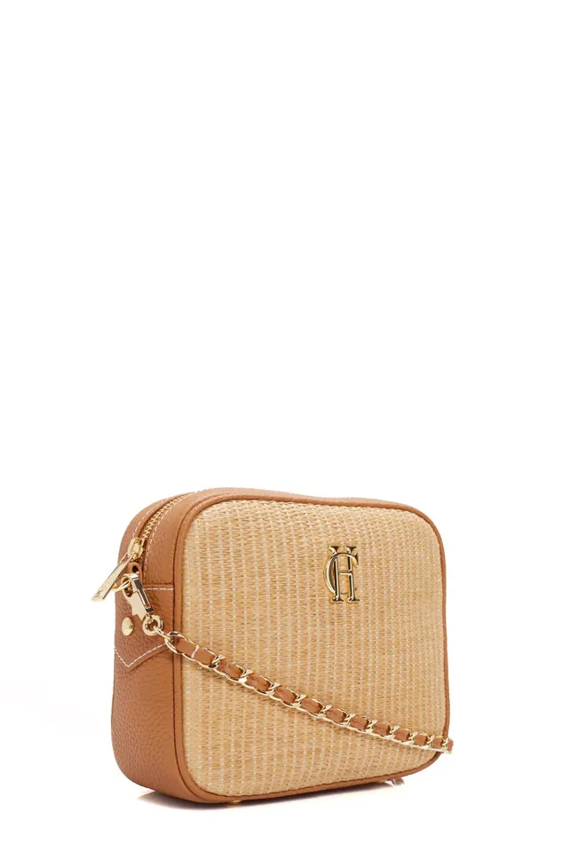 Holland Cooper Crossbody Bags Women Soho Camera Bag Tan Raffia Holland Cooper Crossbody Bags Women Soho Camera Bag Tan Raffia