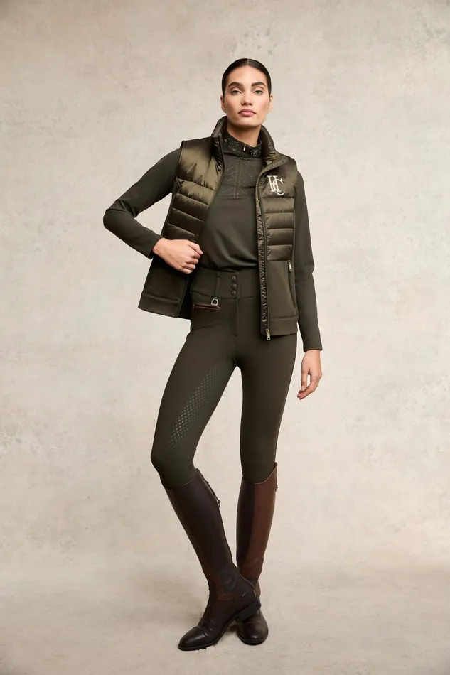 Holland Cooper Gilets Women Hybrid Gilet Khaki Holland Cooper Gilets Women Hybrid Gilet Khaki