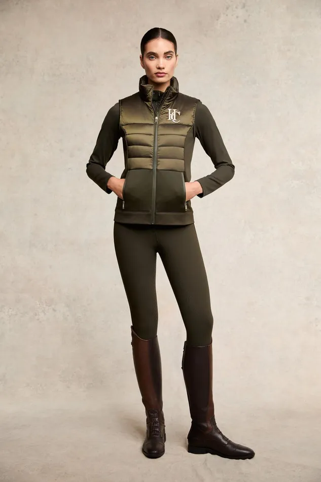 Holland Cooper Gilets Women Hybrid Gilet Khaki Holland Cooper Gilets Women Hybrid Gilet Khaki