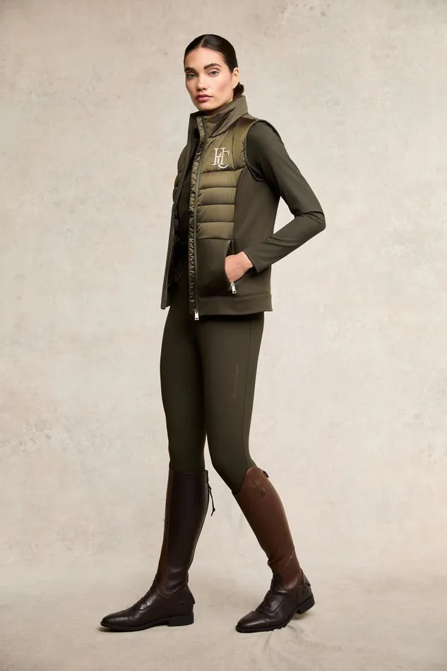Holland Cooper Gilets Women Hybrid Gilet Khaki Holland Cooper Gilets Women Hybrid Gilet Khaki