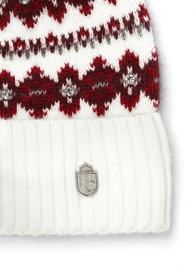 Holland Cooper Hats and Headbands Women Jennifer Fairisle Bobble Hat Natural Holland Cooper Hats and Headbands Women Jennifer Fairisle Bobble Hat Natural