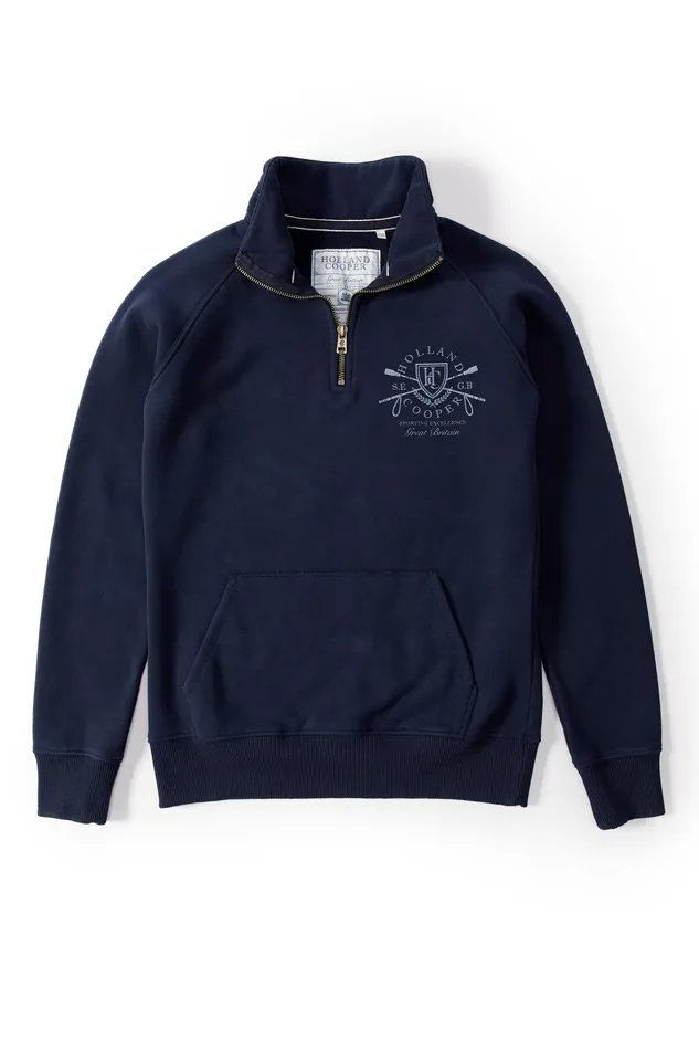 Holland Cooper Henley Women Crest Zip Henley Ink Navy Holland Cooper Henley Women Crest Zip Henley Ink Navy