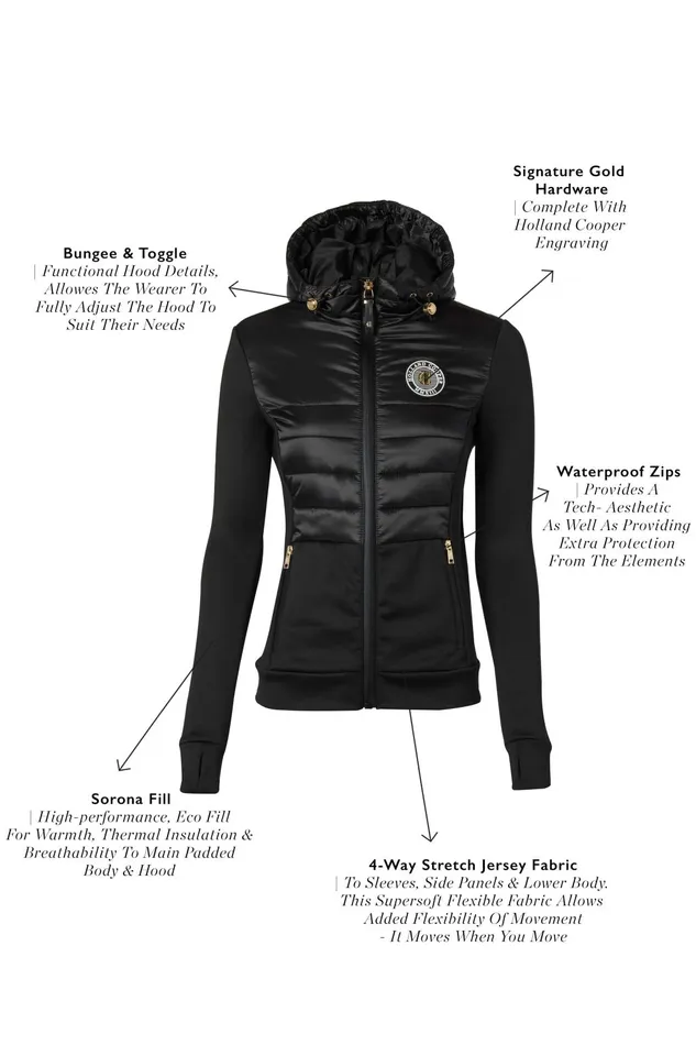 Holland Cooper Jackets Women Hybrid Shell Jacket Black Holland Cooper Jackets Women Hybrid Shell Jacket Black