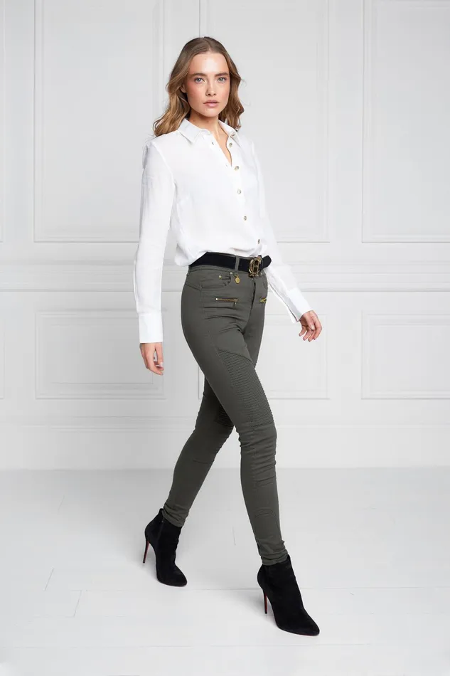 Holland Cooper Jeans Women Biker Jean Hunter Green Holland Cooper Jeans Women Biker Jean Hunter Green