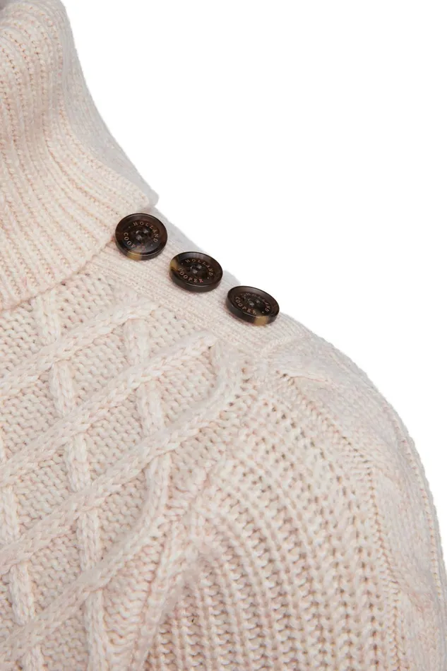 Holland Cooper Knitwear Women Country Roll Neck Knit Oatmeal Holland Cooper Knitwear Women Country Roll Neck Knit Oatmeal