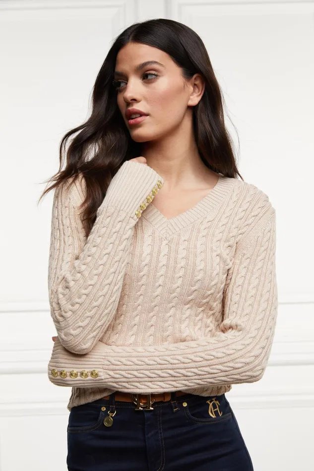 Holland Cooper Knitwear Women Seattle VNeck Knit Oatmeal Holland Cooper Knitwear Women Seattle VNeck Knit Oatmeal