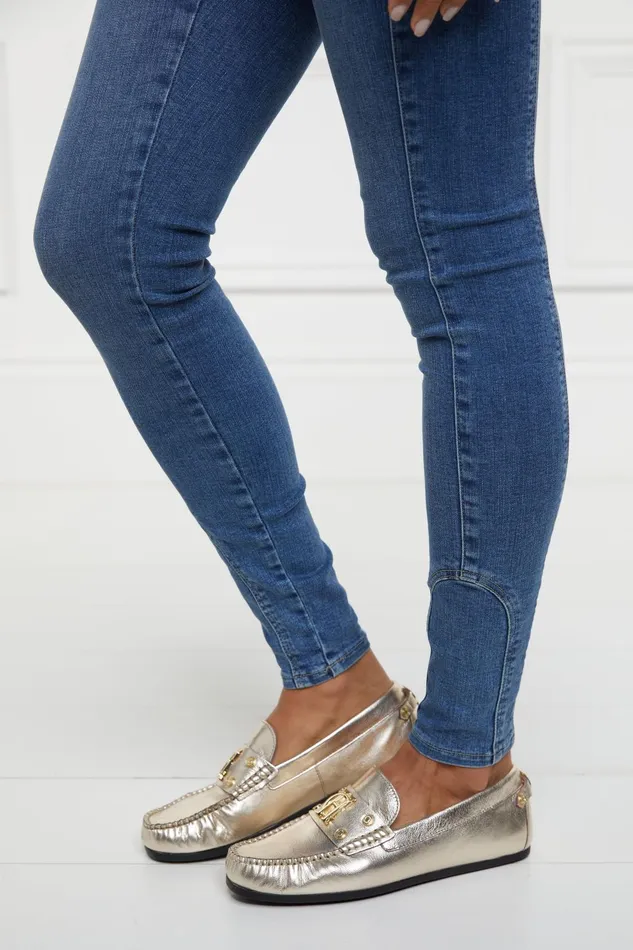 Holland Cooper Loafers Women The Driving Loafer Gold Holland Cooper Loafers Women The Driving Loafer Gold