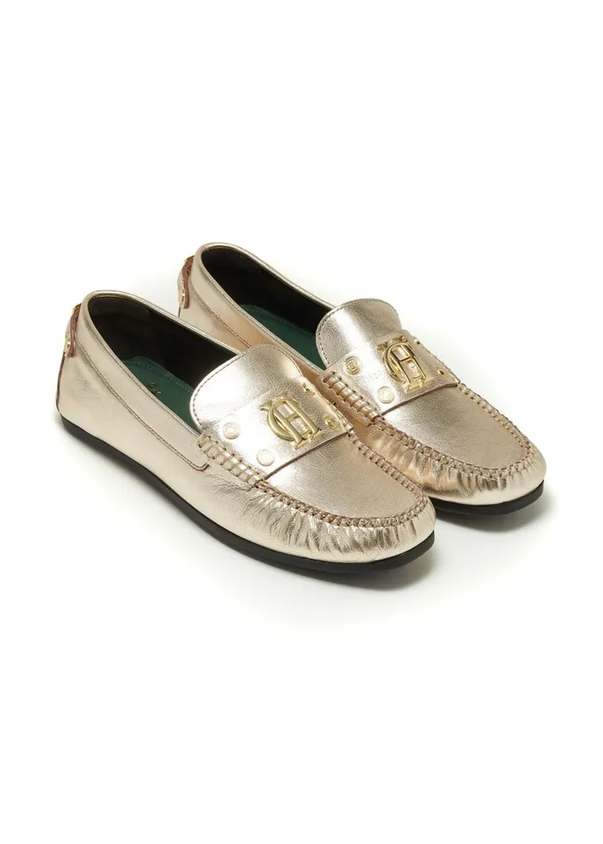 Holland Cooper Loafers Women The Driving Loafer Gold Holland Cooper Loafers Women The Driving Loafer Gold