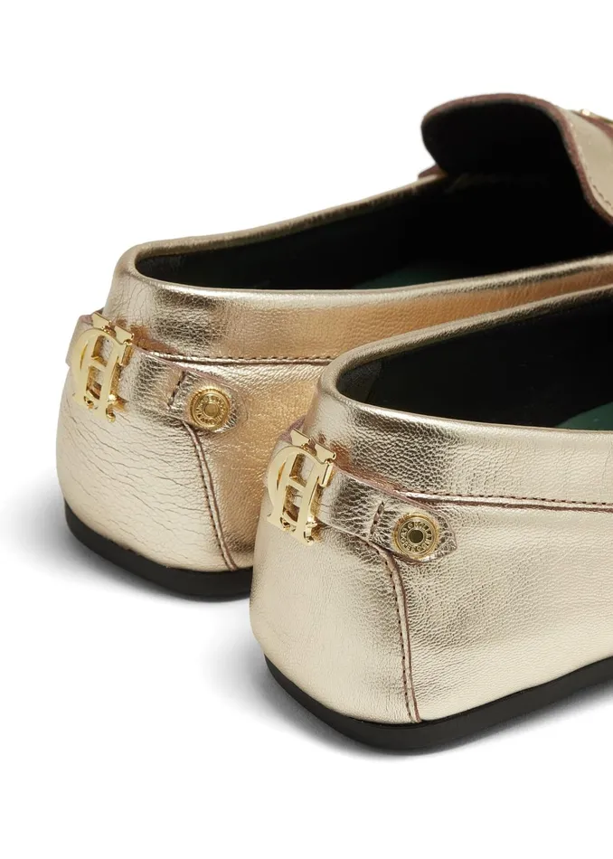 Holland Cooper Loafers Women The Driving Loafer Gold Holland Cooper Loafers Women The Driving Loafer Gold