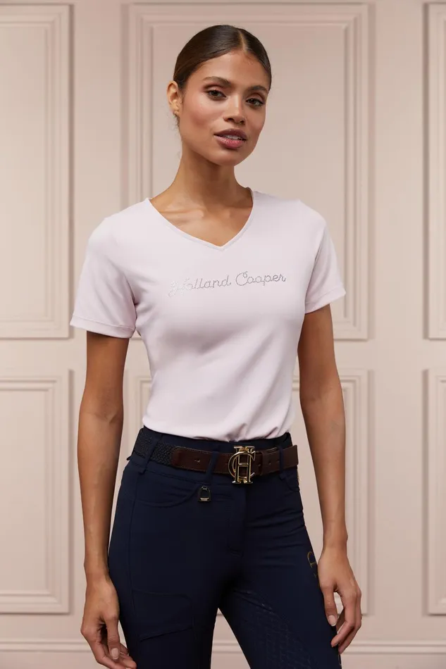 Holland Cooper Polo Shirts and Tees Women Training VNeck Tee Blush