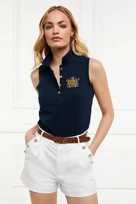 Holland Cooper Polo Shirts Women Sleeveless Polo Shirt Ink Navy Holland Cooper Polo Shirts Women Sleeveless Polo Shirt Ink Navy