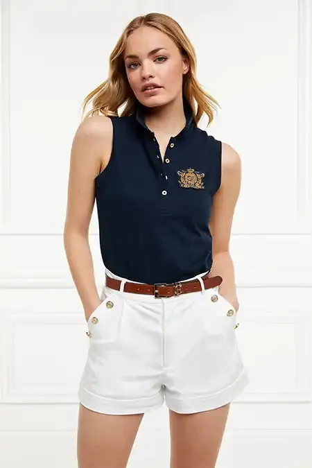 Holland Cooper Polo Shirts Women Sleeveless Polo Shirt Ink Navy Holland Cooper Polo Shirts Women Sleeveless Polo Shirt Ink Navy