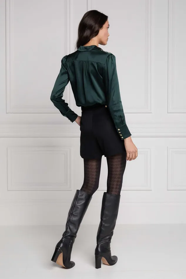 Holland Cooper Shirts and Blouses Women Silk VNeck Blouse Emerald Holland Cooper Shirts and Blouses Women Silk VNeck Blouse Emerald