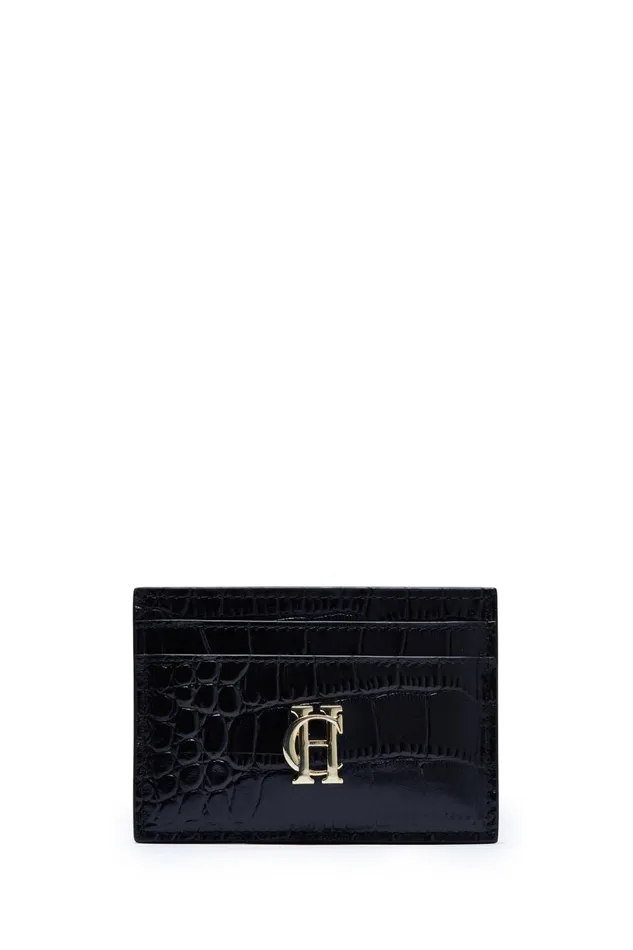 Holland Cooper Small Leather Goods MenWomen Chelsea Card Holder Black Croc