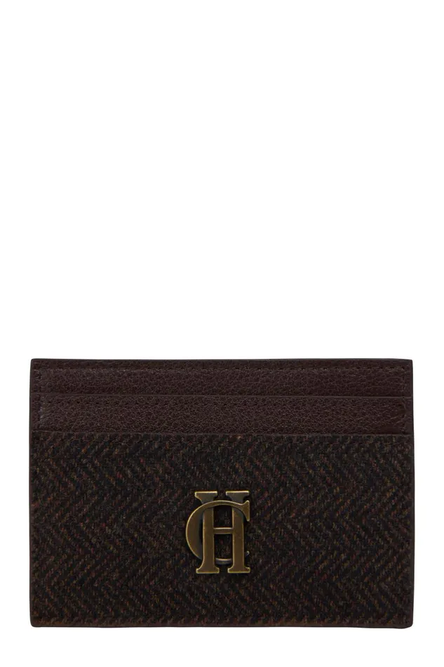 Holland Cooper Small Leather Goods Women Chelsea Card Holder Brown Herringbone