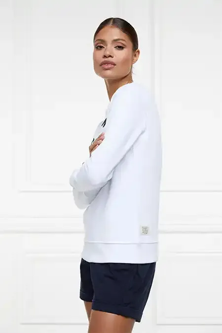 Holland Cooper Sweatshirts Women Varsity Crew White Holland Cooper Sweatshirts Women Varsity Crew White