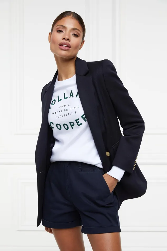 Holland Cooper Sweatshirts Women Varsity Crew White Holland Cooper Sweatshirts Women Varsity Crew White