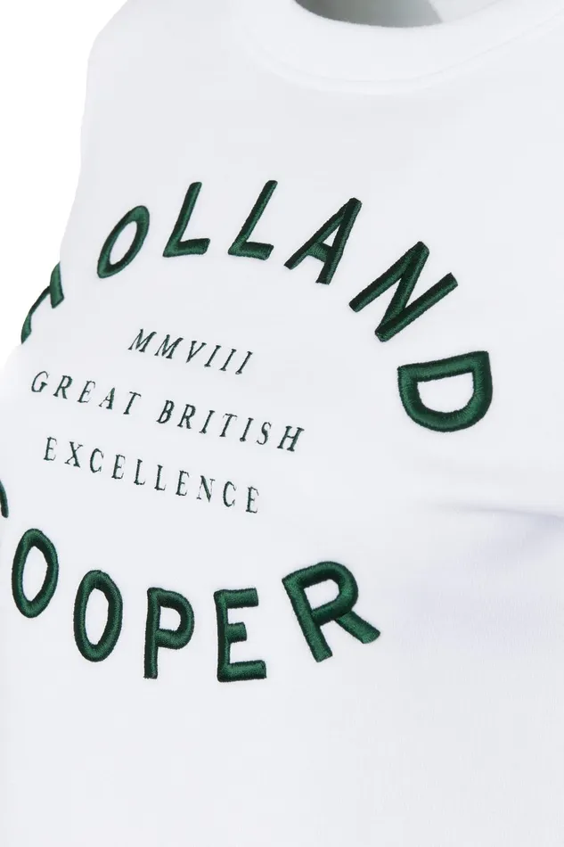 Holland Cooper Sweatshirts Women Varsity Crew White Holland Cooper Sweatshirts Women Varsity Crew White