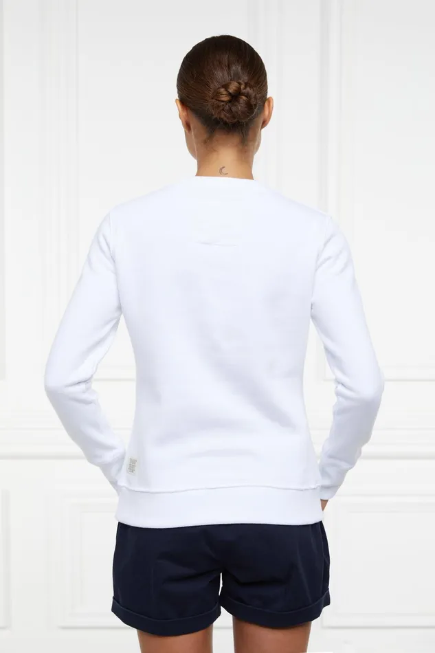 Holland Cooper Sweatshirts Women Varsity Crew White Holland Cooper Sweatshirts Women Varsity Crew White