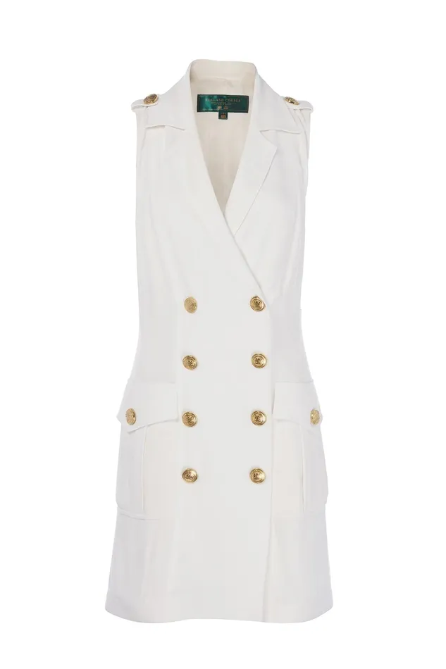Holland Cooper Tailoring Women Chelsea Dress Oyster Linen