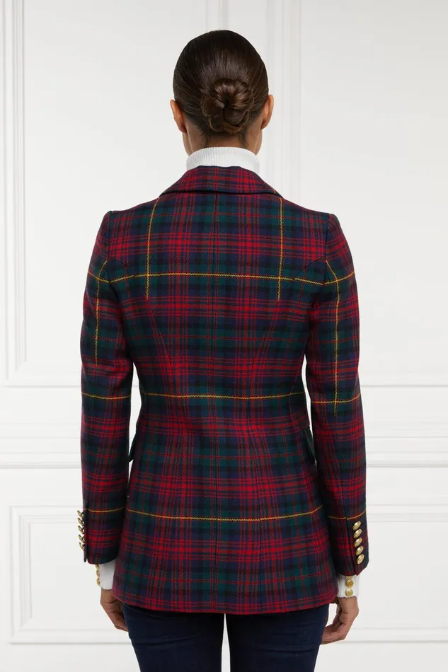 Holland Cooper Tailoring Women Double Breasted Blazer Logan Tartan
