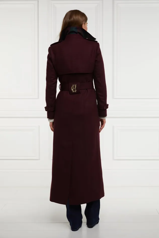 Holland Cooper Tailoring Women Full Length Marlborough Trench Coat Mulberry