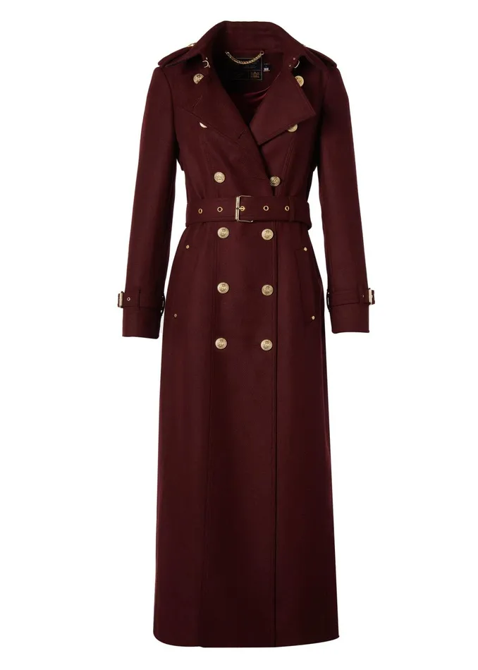 Holland Cooper Tailoring Women Full Length Marlborough Trench Coat Mulberry