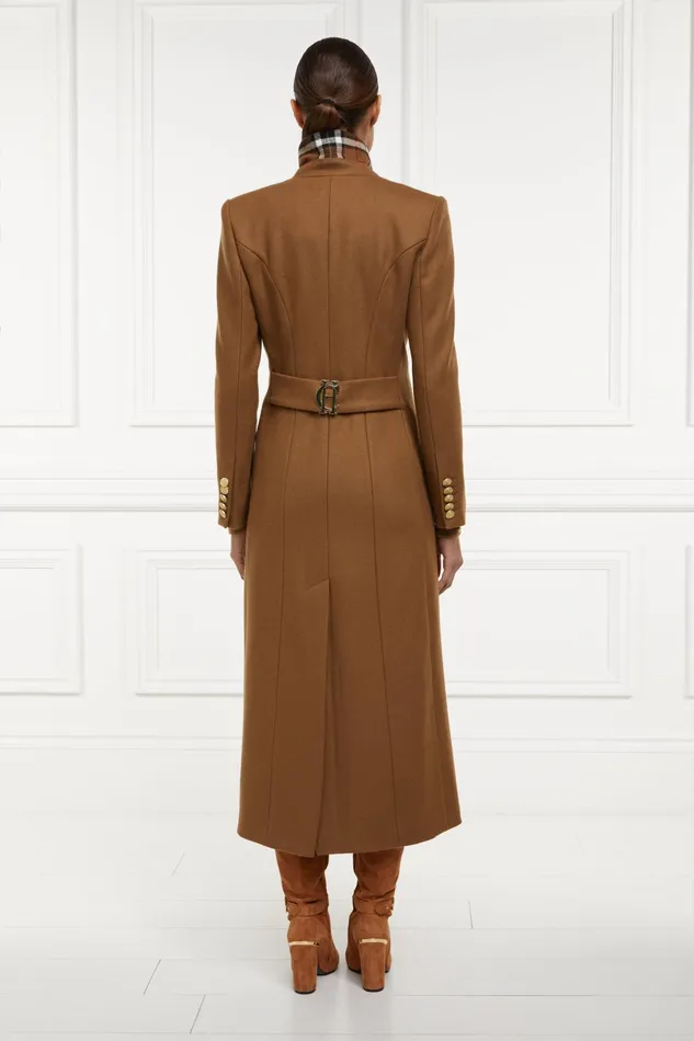 Holland Cooper Tailoring Women Full Length Regency Coat Dark Camel