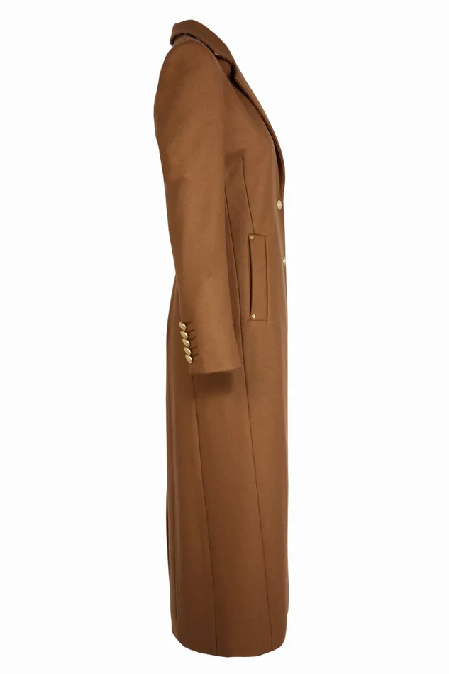 Holland Cooper Tailoring Women Full Length Regency Coat Dark Camel