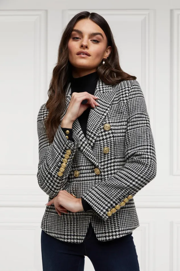 Holland Cooper Tailoring Women Knightsbridge Blazer Large Scale Prince Of Wales Mono