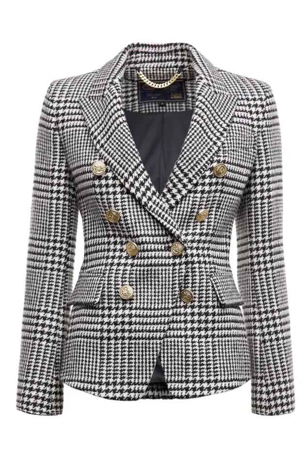 Holland Cooper Tailoring Women Knightsbridge Blazer Large Scale Prince Of Wales Mono