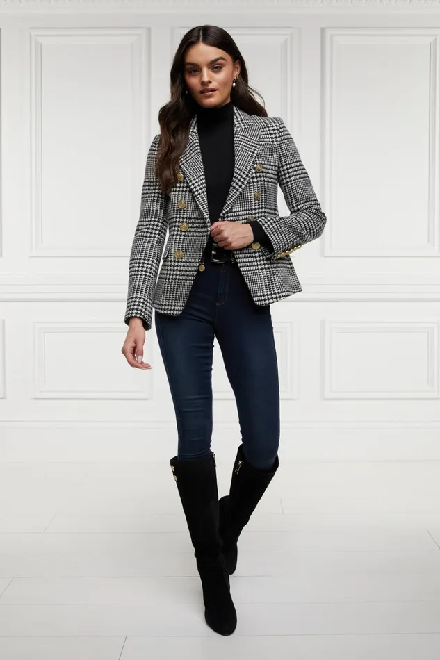 Holland Cooper Tailoring Women Knightsbridge Blazer Large Scale Prince Of Wales Mono