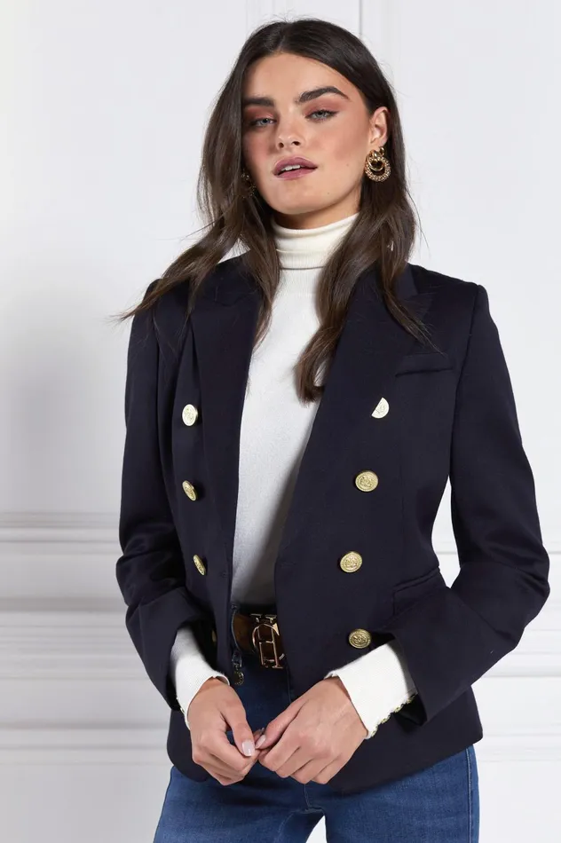 Holland Cooper Tailoring Women Knightsbridge Blazer Navy Barathea