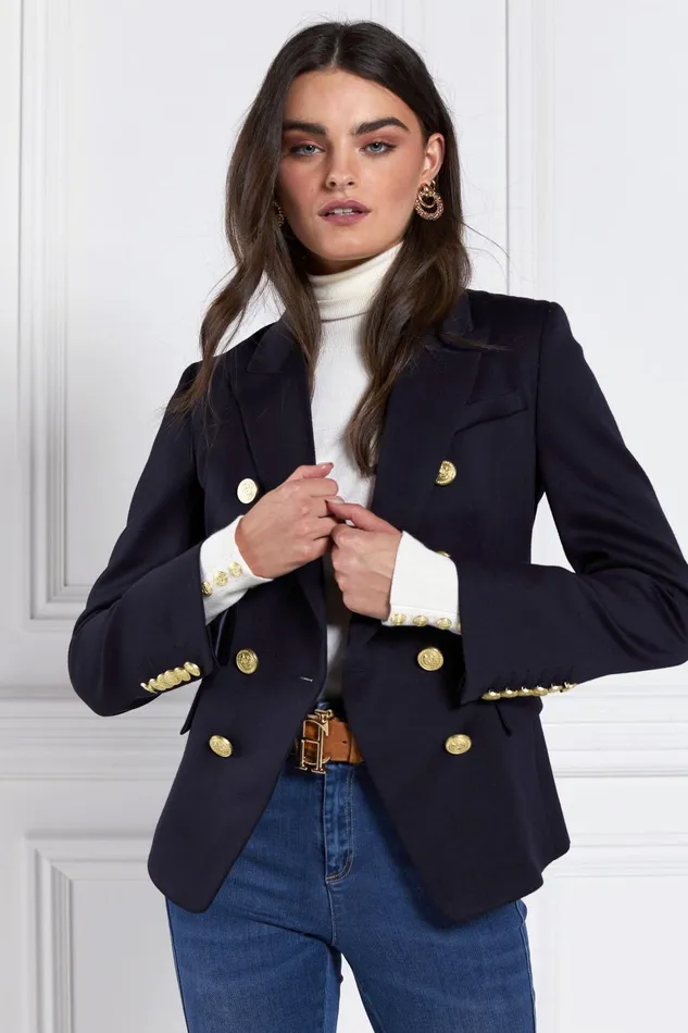 Holland Cooper Tailoring Women Knightsbridge Blazer Navy Barathea