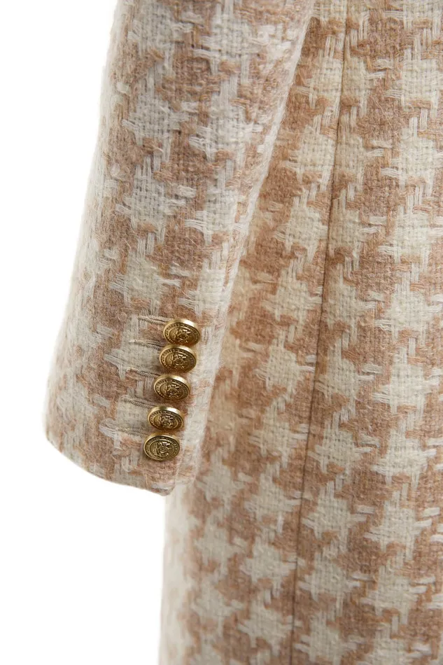 Holland Cooper Tailoring Women Knightsbridge Coat Camel Houndstooth