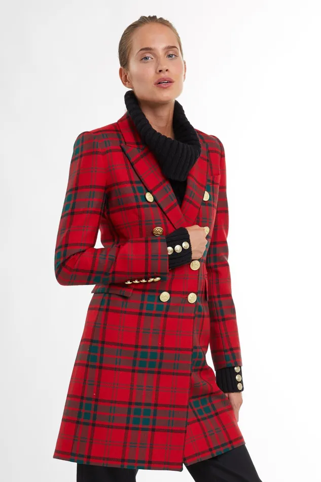 Holland Cooper Tailoring Women Knightsbridge Coat Red Tartan