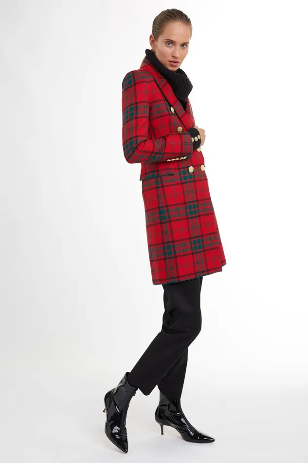 Holland Cooper Tailoring Women Knightsbridge Coat Red Tartan