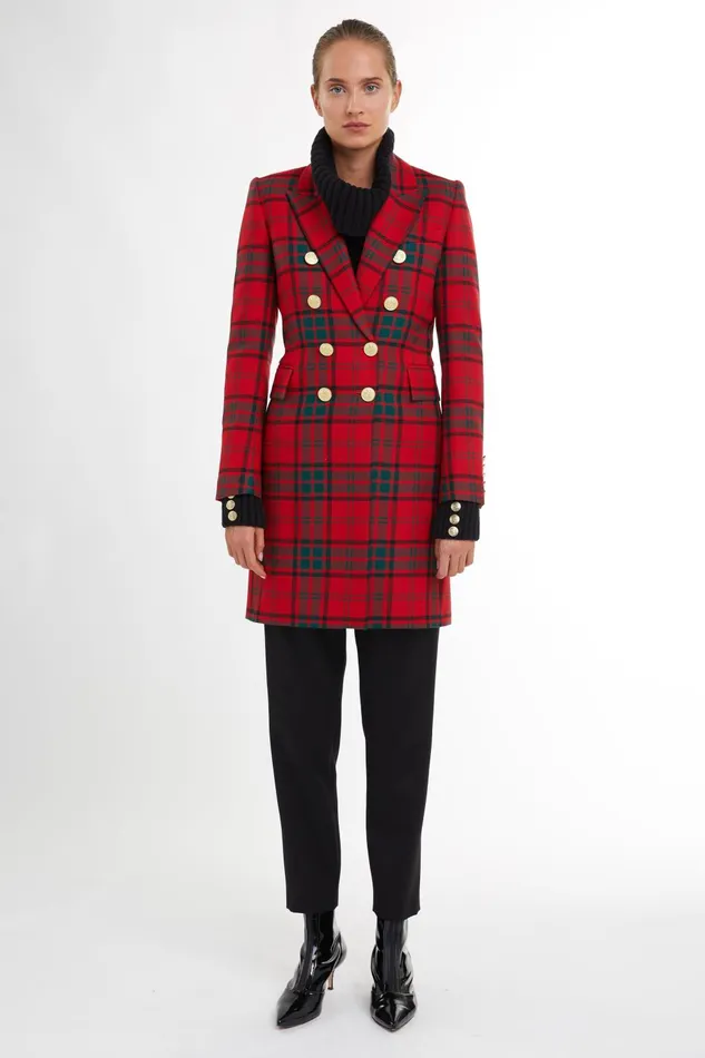 Holland Cooper Tailoring Women Knightsbridge Coat Red Tartan