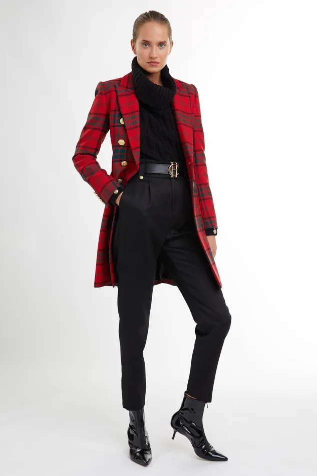 Holland Cooper Tailoring Women Knightsbridge Coat Red Tartan