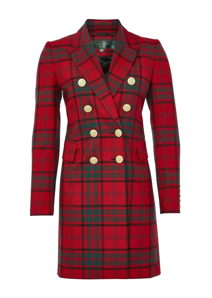Holland Cooper Tailoring Women Knightsbridge Coat Red Tartan