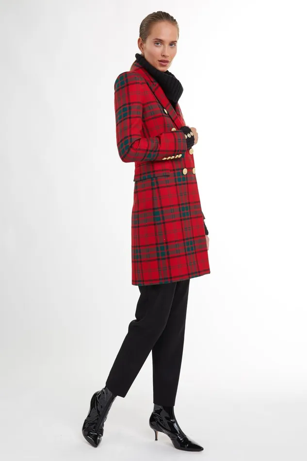Holland Cooper Tailoring Women Knightsbridge Coat Red Tartan