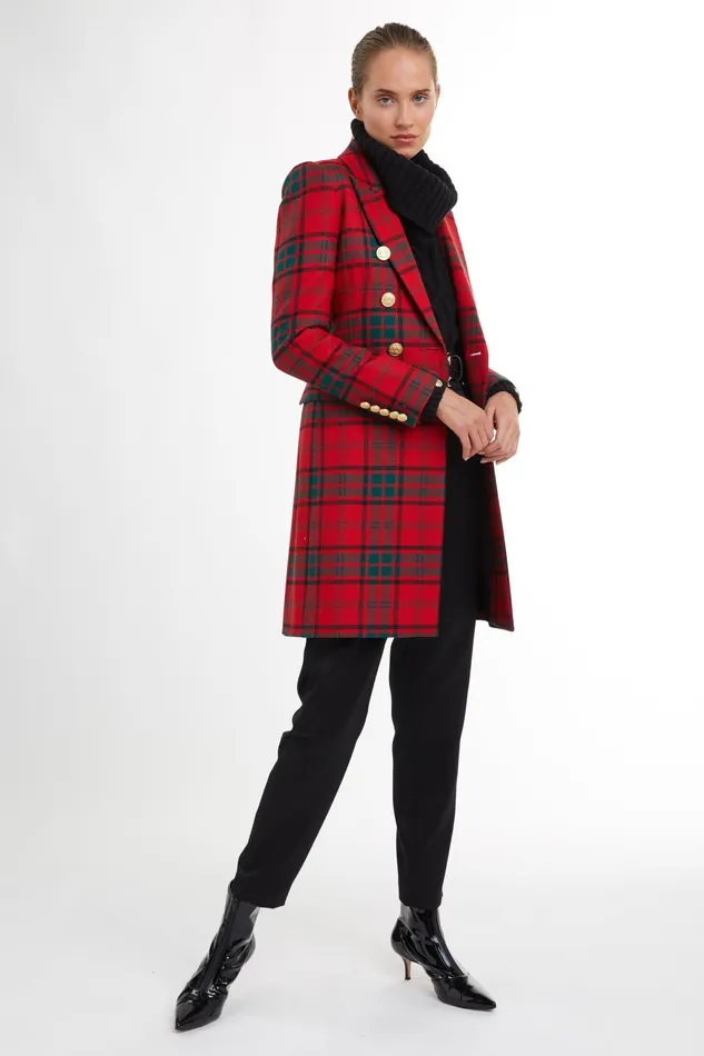 Holland Cooper Tailoring Women Knightsbridge Coat Red Tartan