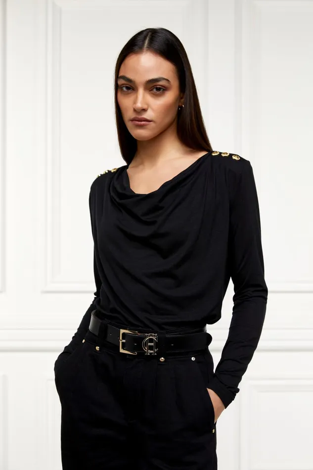 Holland Cooper Tops Women Ellen Top Black Holland Cooper Tops Women Ellen Top Black
